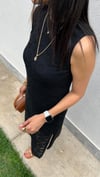 ÇİÇEK DESENLİ AJUR ELBİSE SİYAH