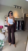 Çımalı Kemerli Kot Pantolon Kahve
