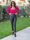 DİLVİN KARE YAKA KAZAK PEMBE