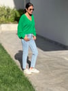 DİLVİN ÖNÜ YIRTMAÇLI JEAN MAVİ