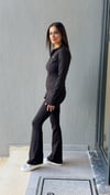 Full Likralı Toparayıcı Pantalon & Ceket Takım Siyah