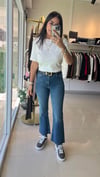 FULL LİKRALI, TOPARLAYICI , YÜKSEK BEL , PAÇASI KESİK ,FLARE JEAN,  MAVİ 1706-01