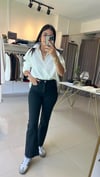 FULL LİKRALI, TOPARLAYICI , YÜKSEK BEL , PAÇASI KESİK ,FLARE JEAN,  ANTRASİT 1706-23