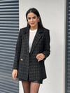 GOLD DETAY BLAZER YÜN EFEKT CEKET 