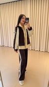 Güpür Detaylı Kapüşonlu Sweat Eşofman Takım Bordo