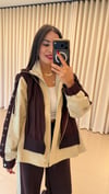 Güpür Detaylı Kapüşonlu Sweat Eşofman Takım Bordo