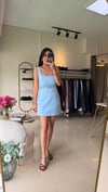Kemerli , Mini Elbise , Bebe Mavi