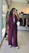 KENDİNDEN PİLİSELİ KRİNKIL KUMAŞ TAKIM BORDO