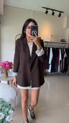 KETEN ASTARLI BLAZER CEKET KAHVE