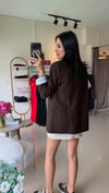 KETEN ASTARLI BLAZER CEKET KAHVE
