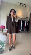 KETEN ASTARLI BLAZER CEKET KAHVE