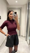 KISA KOLLU TEK FİTİLLİ KAZAK BORDO