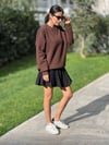 Kolları Taşlı Sweat Kahverengi
