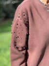 Kolları Taşlı Sweat Kahverengi