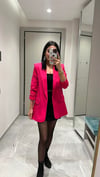 KOLU BÜZGÜ DETAYLI BLAZER FUŞYA 