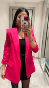 KOLU BÜZGÜ DETAYLI BLAZER FUŞYA 