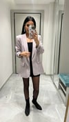 KOLU BÜZGÜ DETAYLI BLAZER GRİ
