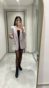 KOLU BÜZGÜ DETAYLI BLAZER GRİ