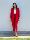 KOLU BÜZGÜ DETAYLI BLAZER KIRMIZI 