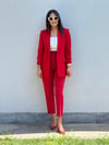 KOLU BÜZGÜ DETAYLI BLAZER KIRMIZI 