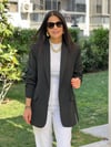 KOLU BÜZGÜ DETAYLI BLAZER SİYAH