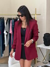 KOLU BÜZGÜLÜ BLAZER BORDO