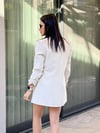 KOLU BÜZGÜLÜ KETEN BLAZER