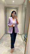 KOLU PATLI DÜĞME DETAYLI BLAZER LİLA