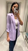 KOLU PATLI DÜĞME DETAYLI BLAZER LİLA
