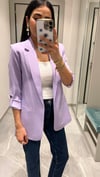 KOLU PATLI DÜĞME DETAYLI BLAZER LİLA