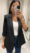 KOLU PATLI DÜĞME DETAYLI BLAZER SİYAH 