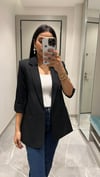 KOLU PATLI DÜĞME DETAYLI BLAZER SİYAH 