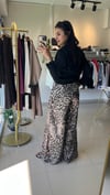 Leopar Desen Kemerli Tok Saten Pantolon 2517460