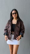 Leopar Desenli , Boncuk Nakışlı , Bomber Ceket