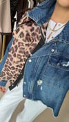 Leopar Desenli Jean Ceket