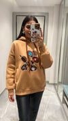 Marka Model Aplikeli Sweat Kahve 