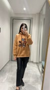 Marka Model Aplikeli Sweat Kahve 