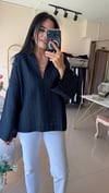 MASSİ ÇİZGİLİ KETEN GÖMLEK LACİVERT