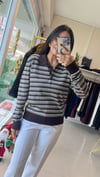 MASSİ ÇİZGİLİ POLO YAKA TRİKO KAHVE