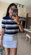 MASSİ ÇİZGİLİ POLO YAKA TRİKO LACİVERT