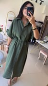 MASSİ TENSEL KUMAŞ ELBİSE HAKİ