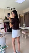 MASSİ YAKASI BİYELİ YARIM KOL TRİKO KAZAK KAHVE