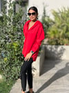 Modal Kapüşonlu Sweat Kırmızı