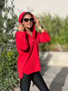 Modal Kapüşonlu Sweat Kırmızı