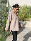 Modal Kapüşonlu Sweat Vizon