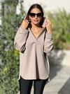 Modal Kapüşonlu Sweat Vizon