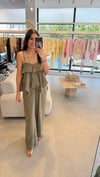 MODAL KUMAŞ , ASKILI BLUZ PANTOLON TAKIM HAKİ