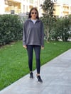 MODAL KUMAŞ FERMUAR YAKA SWEAT ANTRASİT