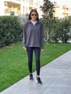 MODAL KUMAŞ FERMUAR YAKA SWEAT ANTRASİT