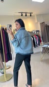 Nakış Detaylı Denim Kot Ceket Mavi 5846